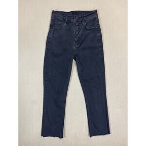 Mother Jeans Womens 25 Black‎ The Pixie Dazzler Ankle Fry Mid Rise Button Fly